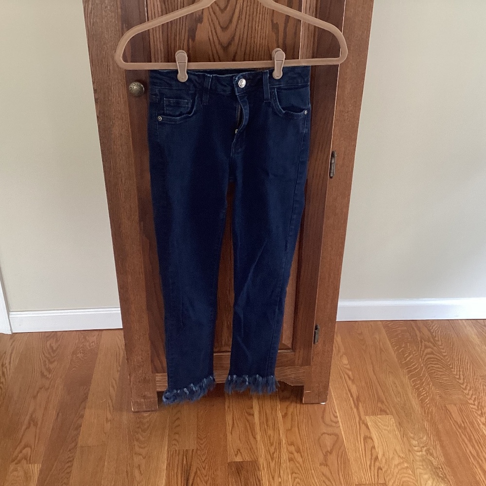 Ladies Just Black Fringed Leg Jeans